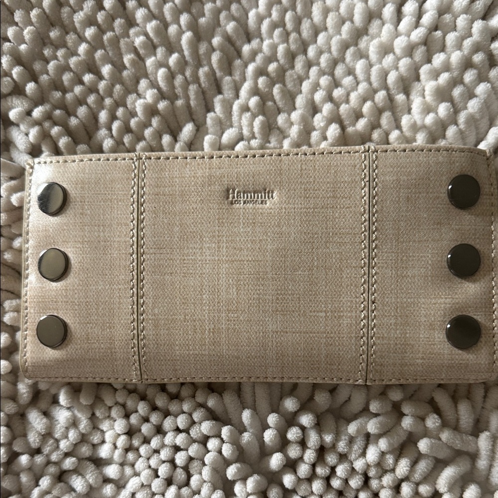 Hammitt Beige Wallet with Silver rivets